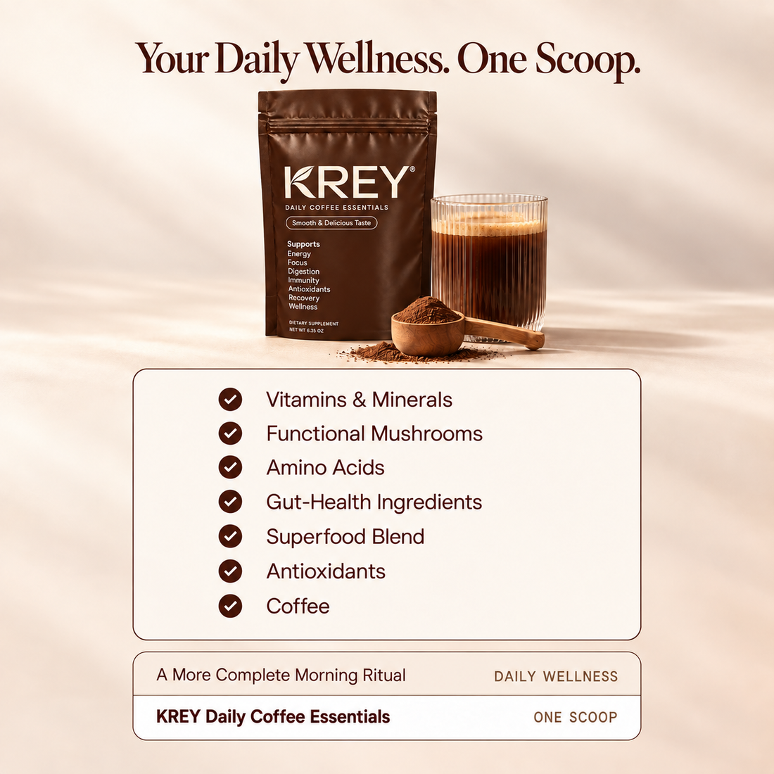 Brown KREY Daily Coffee Essentials pouches side by side