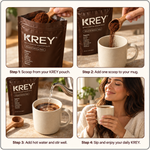 KREY Daily Coffee Essentials pouch with product highlights