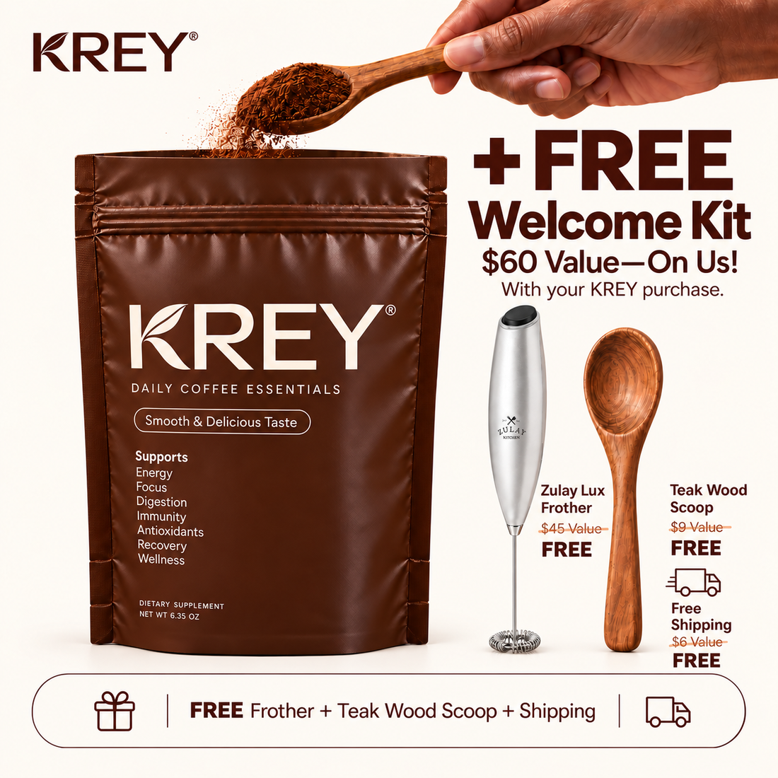 KREY Daily Coffee Essentials pouch, front of package